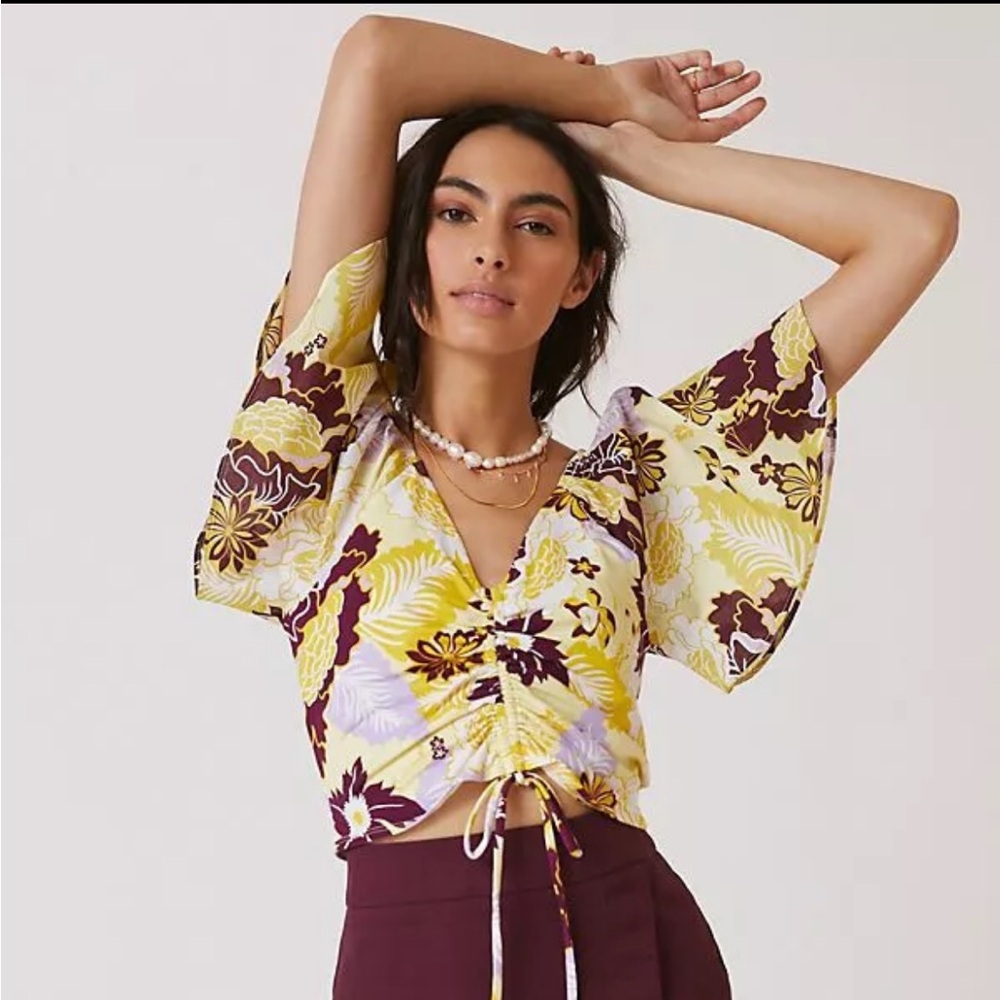Maeve by Anthropologie Floral Short Sleeve
